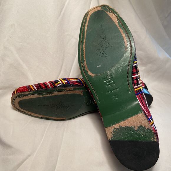 DONALD J PLINER Beaded Skull Royal Crest Leather Loafers Sz7